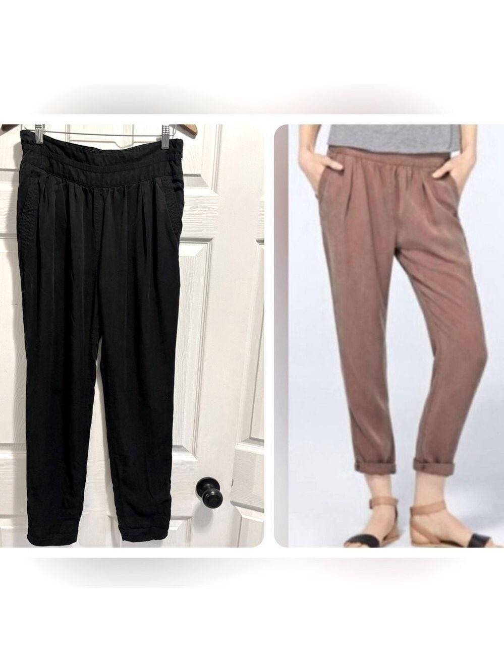Aritzia Wilfred Casbah Lyocell Paper Bag
Waist Ankle Pants Trousers Black Size 6